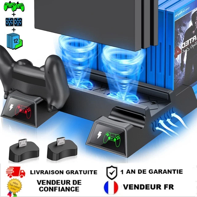 Double Station de charge pour manettes PS4 Playstation 4 et refroidissement PS4
