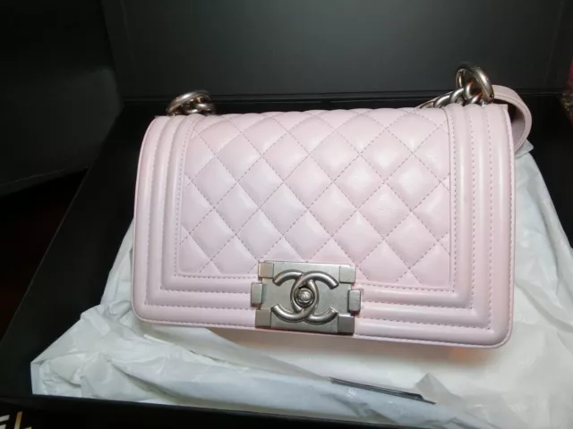 CHANEL SMALL BOY Pink Quilted Lambskin Small Flap Bag $3,500.00 - PicClick