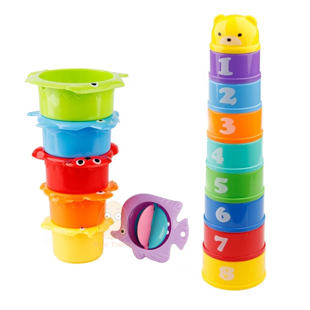 Toddlers Baby Stacking Cups Rainbow 2 Set Toddler Educational Learning Toy Gift