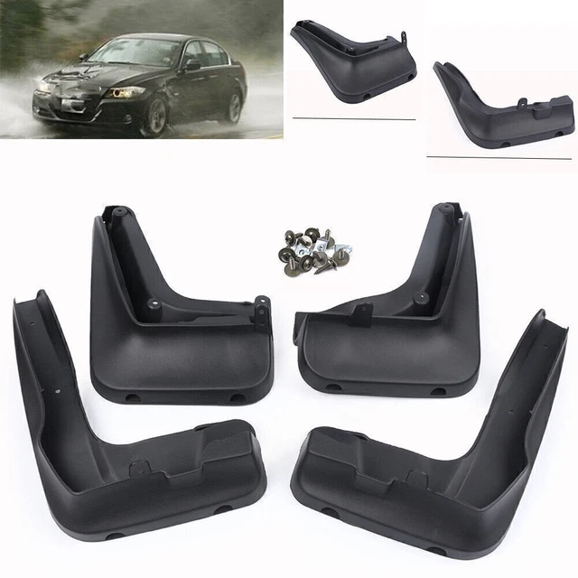 4pcs Black Splash Guards Mud Flaps For 2008-2011 2010 BMW 3 Series E90 E91 E92
