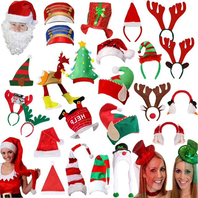 Christmas Hat Xmas Office Party Santa Elf Novelty Festive Family Fancy Dress Lot