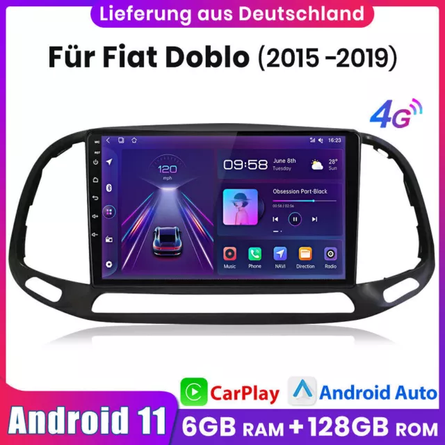 9 pouces Android12 autoradio DAB GPS Navi WIFI 6+128 Go pour Fiat Doblo...