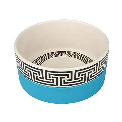 Now House for Pets by Jonathan Adler Greek Key Duo Dog Bowl, Medium | Cute