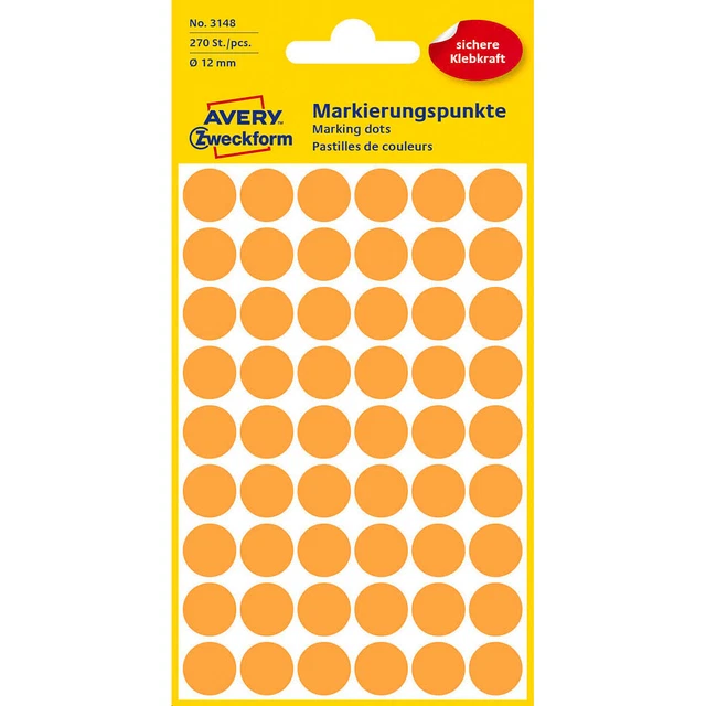 AVERY Zweckform Klebepunkte leuchtorange Ø 12,0 mm