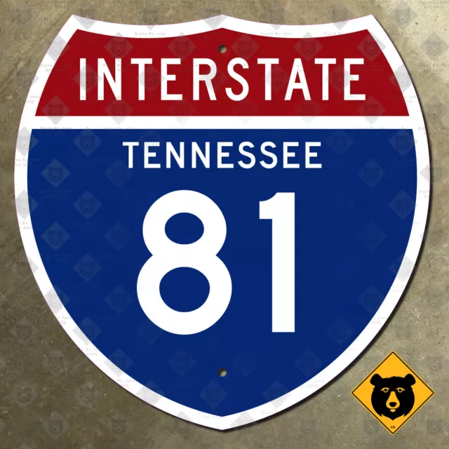 Tennessee Interstate 81 highway route sign 1961 Knoxville Bristol 18x18