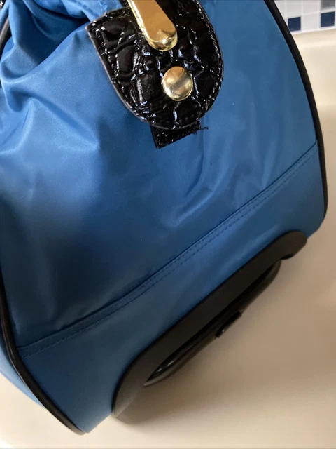 Samantha Brown 21" Wheeled Nylon Weekender Bag Teal Blue 3