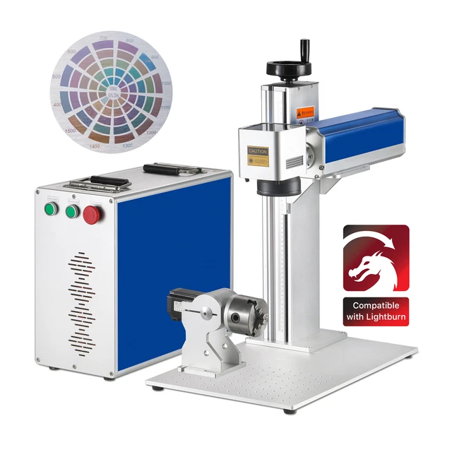 Cloudray 60W JPT MOPA Marking Machine D80 Rotary Axis 200*200 & 300*300 Lens