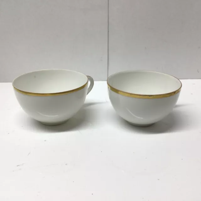 Tazas de té vintage Union T Checoslovaquia China fina con borde dorado