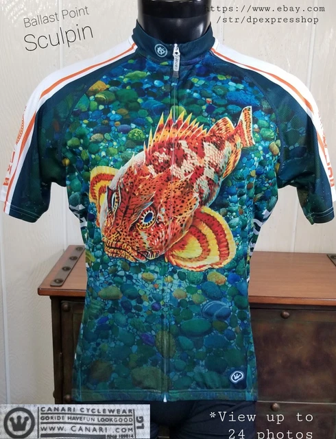 Canari Ballast Point Sculpin Craft Beer Bike Cycling Full Zip Jersey Sz L  *Note