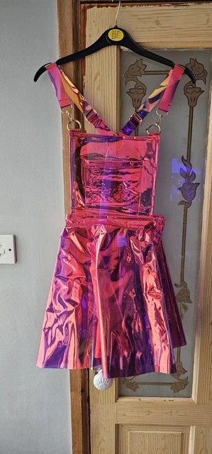 CLUB EXX DOLLS Kill Overall Dress Pink Band New Rave Out Fit XS Uk 4/6  78.70 - PicClick UK