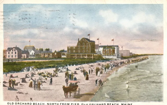 Vintage Postcard 1916 Old Orchard Beach North From Pier Old Orchard Beach Maine