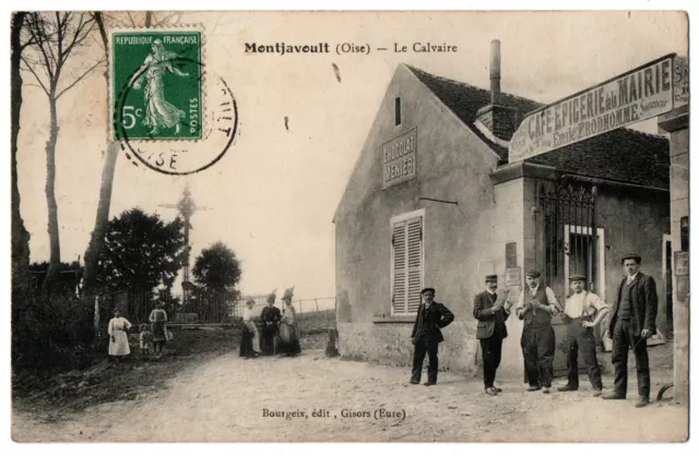 CPA 60 - MONTJAVOULT (Oise) - Le Calvaire - Ed. Bourgeix (animée)