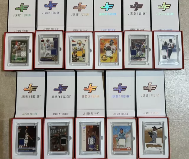 Jersey Fusion 2023 Lot of 12 Football Baseball Basketball Jersey Cards