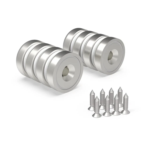 Neodymium Magnets with Hole 50lbs Heavy Duty Magnets with Screws