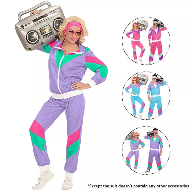 Adults Jogging Shell Suit Fancy Dress Runner Costume 80s 90s Mens Tracksuit UK