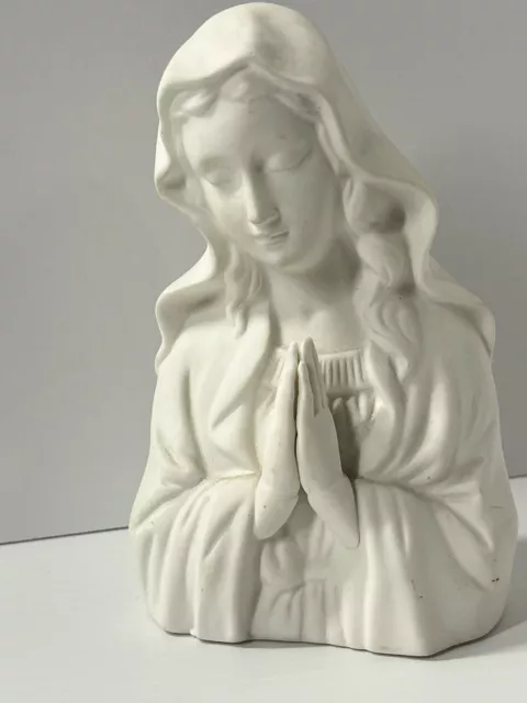 Vtg RARE White Napcoware Madonna Mary Porcelain Nightlight Figurine Signed #