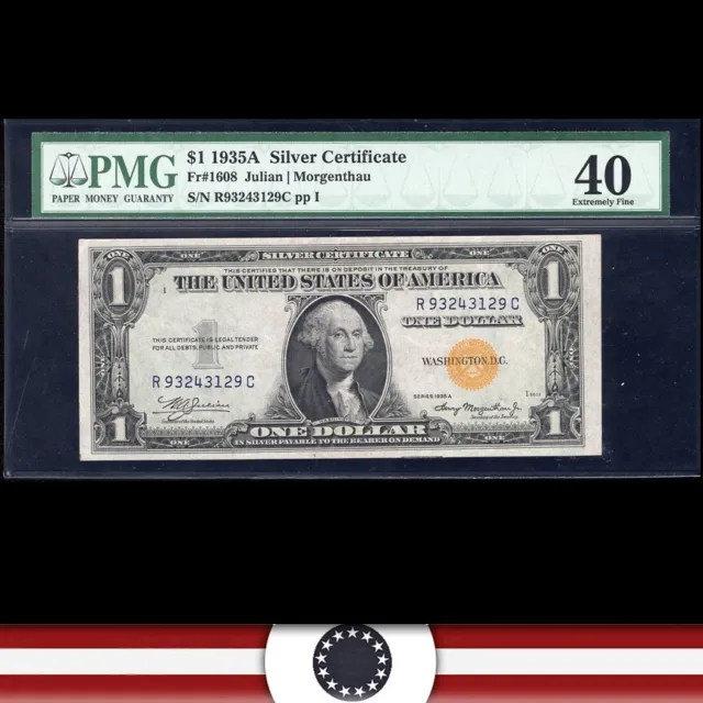 1935-A $1 NORTH AFRICA SILVER CERTIFICATE PMG 40 Fr 2306  R93243129C-WC