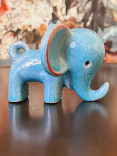 Walter Bosse Elefant Blau Karlsruher Majolika Keramik Figur Skulptur Unmarkiert