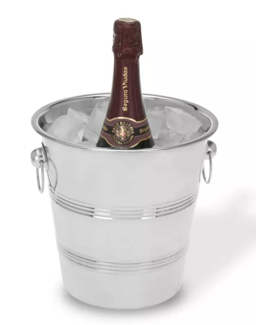 Stainless Steel Ice Bucket Wine Cooler Champagne Cooler Ice Party Bucket Silver