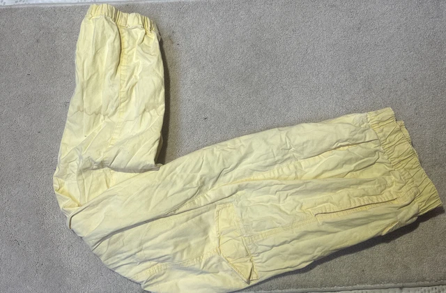 Vintage 1990s Zeppelin Yellow Joggers Pants 36x34 Cargo Side Pockets