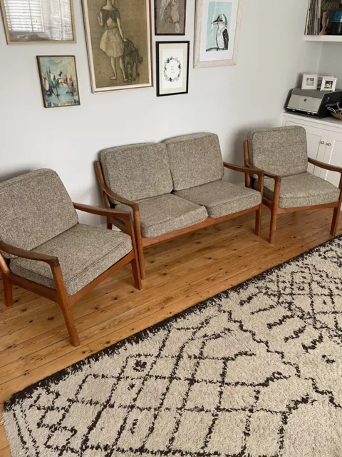 Vintage Teak Danish Sofas Armchair Ole Wanscher Senator