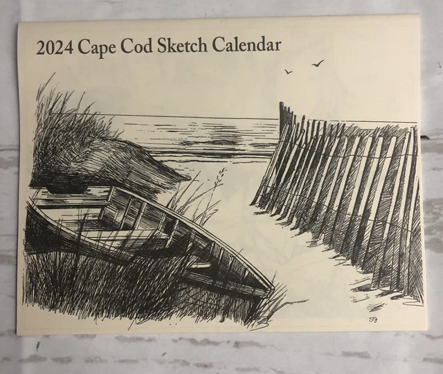 2024 CAPE COD SKETCH WALL CALENDAR Christmas Tree Shop 11" x 17