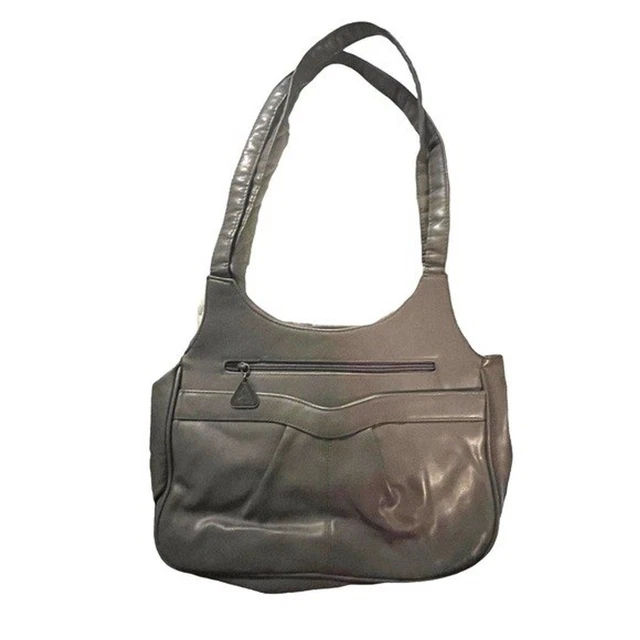 Tandem of California Vintage Tan-Sacs Grey Leather Purse Shoulder Bag NWOT