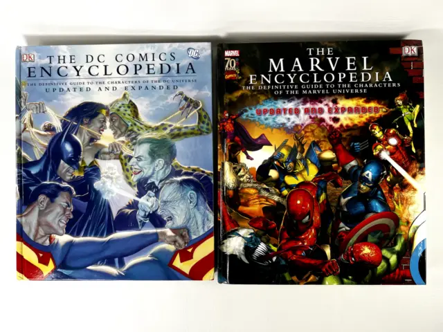 Marvel ('09) & DC Comics ('08) Encyclopedia Guide to Characters Lot of 2 HC