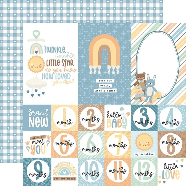 Paquete de 25 tarjetas de diario múltiples de 12""X12"" de doble cara de Our Baby Boy - OBB3
