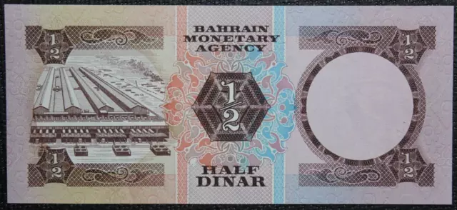 Bahreïn - Bahrain - Billet de Half Dinar 1973 P-7 Neuf / UNC 2