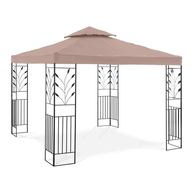 Gartenpavillon Gartenzelt Pavillon Pergola Metall Sonnendach 3x3m beige
