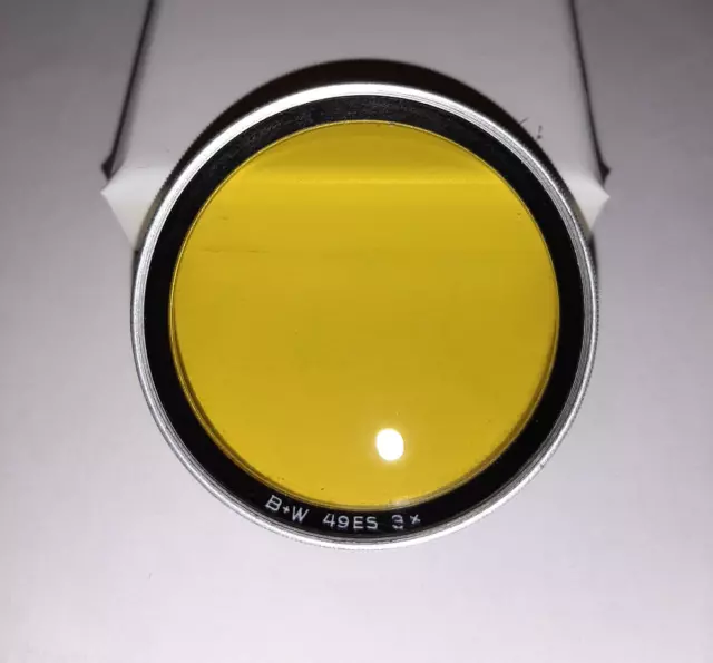 B+W 49ES  giallo 3x -  ø 49 mm - vintage - anello argento - raro.