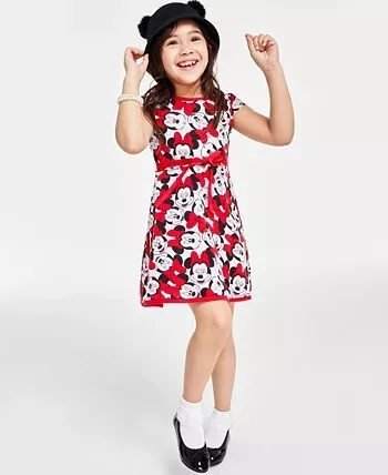 Disney WHITE/RED Toddler Girls Minnie Mouse Dress, US 3T