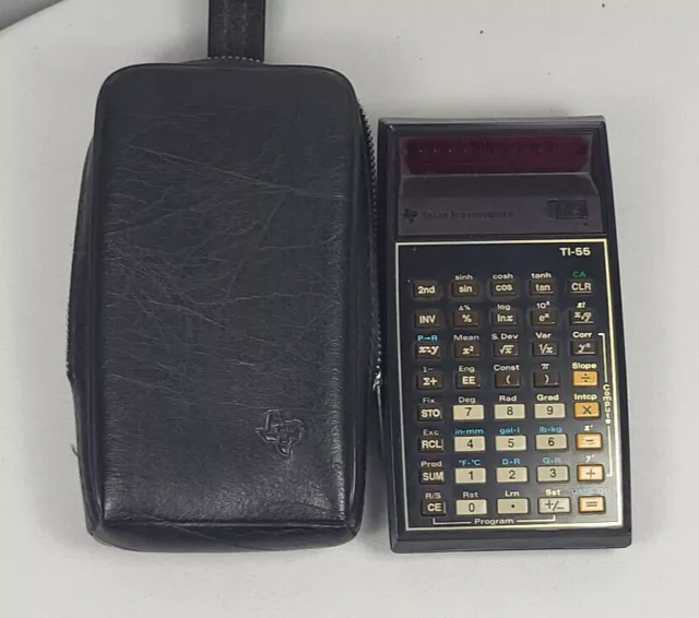 Texas Instruments TI-55 Vintage Calculator With Case - UNTESTED