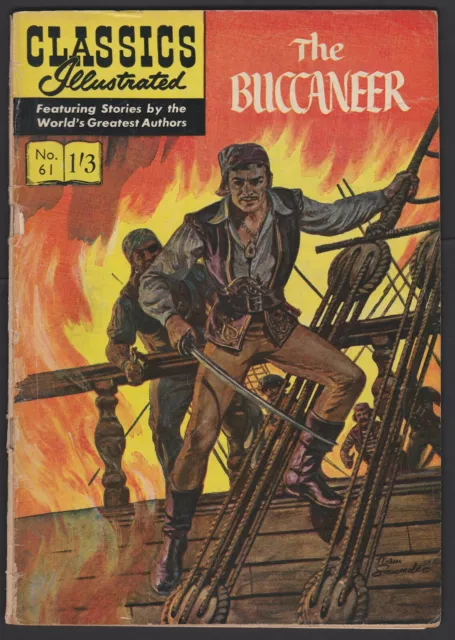 Vintage British Classics Illustrated: THE BUCCANEER No.61 HRN129 VG+ 1st Ed