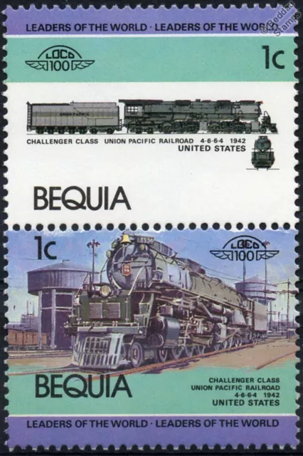 1942 UP Challenger Class 4-6-6-4 #3950 (Union Pacific) Train Stamps / LOCO 100
