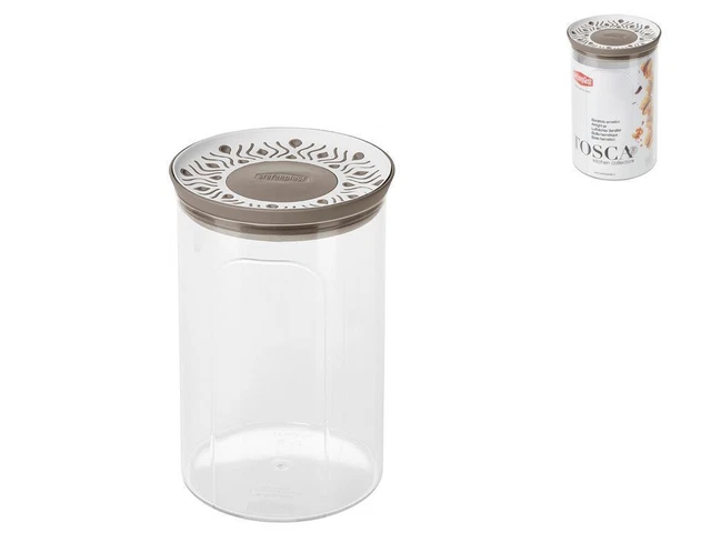 Stefanplast Aufbewahrungsglas Rechteckig – 0,7 Liter, Farbe Tortora Tosca – Für Küche, Bad Oder Deko