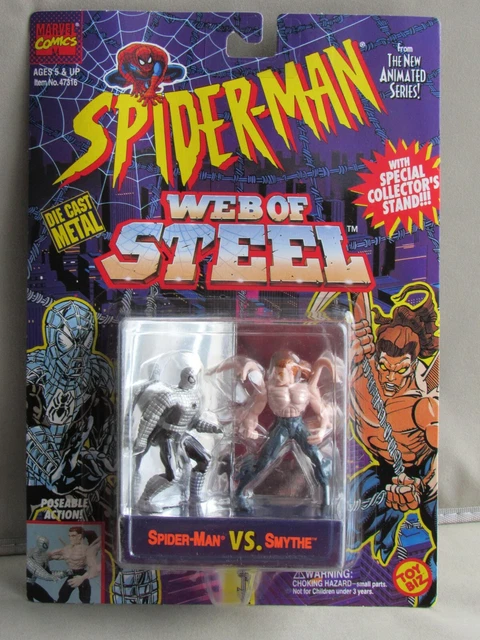 Spider-Man Vs. Smythe 3" Die Cast Metal Figures (Marvel Comics Toy Biz 1994) MOC