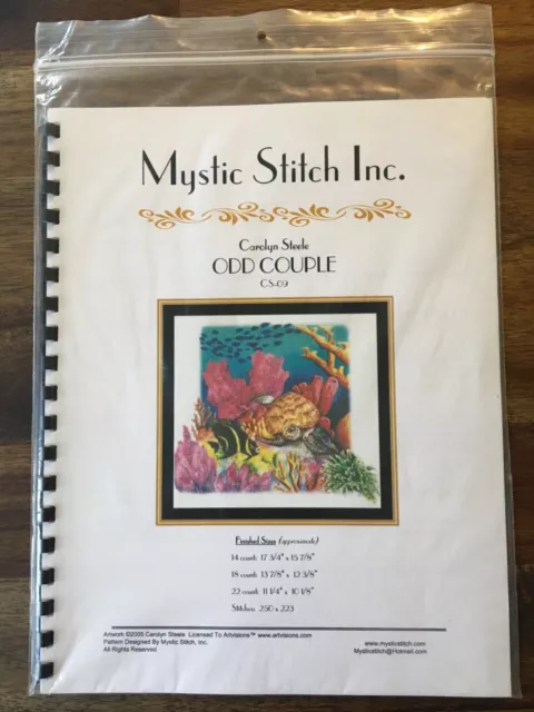 Mystic Stitch Inc. Odd Couple tropical reef fish sea turtle cross stitch CHART 