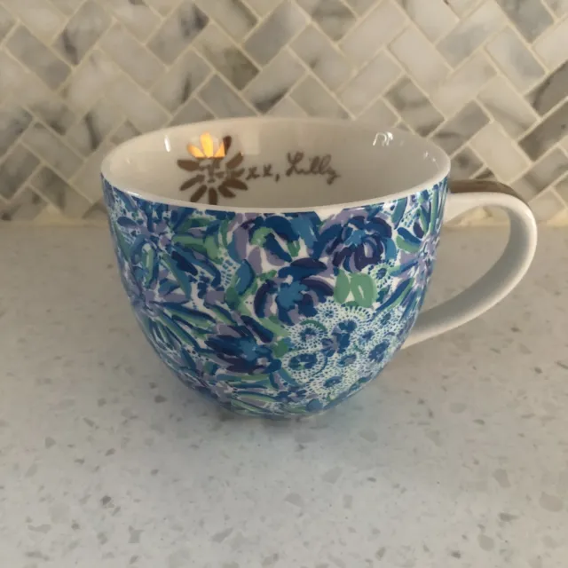 Lilly Pulitzer Blue Floral Mug Coffee Tea XXO