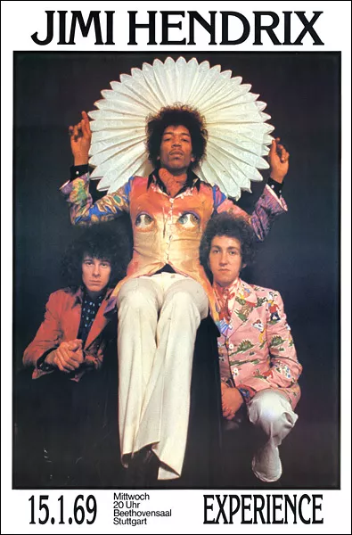 JIMI HENDRIX EXPERIENCE 1969 Germany Concert Poster Stuttgart