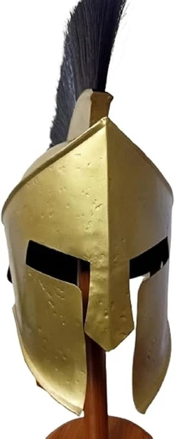 Casco Medieval Corintio Griego De Caballero – Acabado En Cobre Con Soporte De Madera, Replica De Armadura Para Coleccionistas