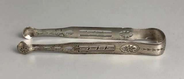 George III Solid Silver Sugar Tongs NS&Co Sheffield 1787 DLZX