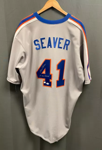 Tom Seaver HOF Signed New York Mets Baseball Jersey AUTO PSA COA Sz XXL Tom Seaver HOF Signed New York Mets Baseball Jersey AUTO PSA COA Sz XXL