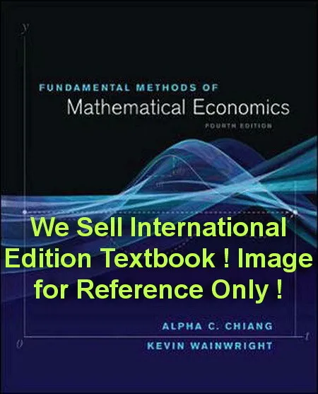 NEW Fundamental Methods of Mathematical Economics 4E Alpha Chiang 4th Paperback