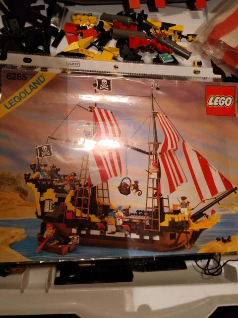 LEGO 6285 BLACK Seas Barracuda Incomplete. Hull, rigging, sails. Pirate ...