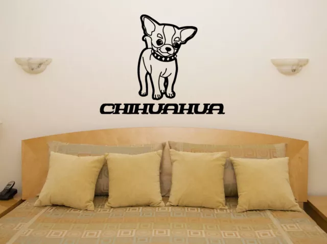 Chihuahua Puppy Pet Living Room Dining Bedroom Decal Wall Art Sticker Picture