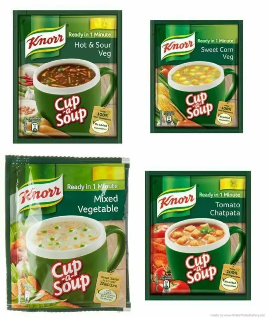 (Pack of-8) Knorr Instant Cup A Soup 100% Vegetable - Choose Pack