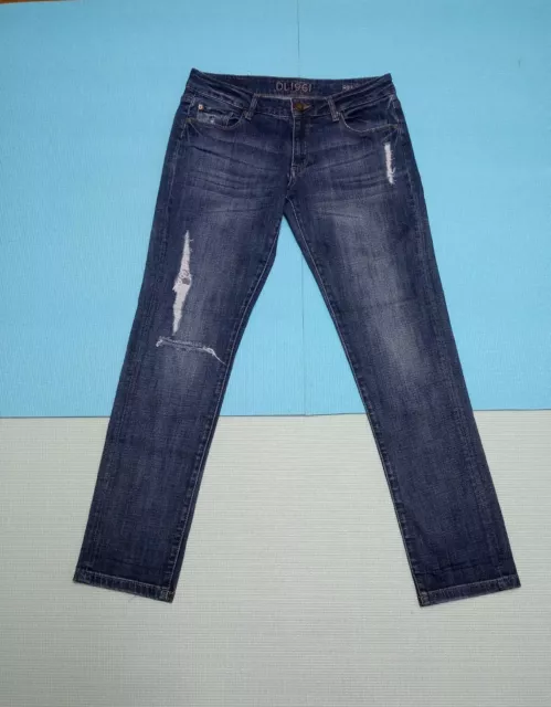 DL1961 Riley Boyfriend Stretch Women's Mid-Rise Skinny Ankle Blue Jeans Size 27