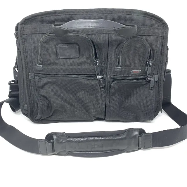 TUMI Alpha T-Pass 26145DH Travel Bag expandable Laptop Brief Luggage Black Nylon
